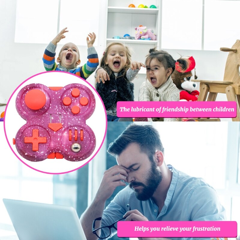 Decompression Toy Sensory Pad Starry Pink Anti-Pressure Dice Cube Push Fidget