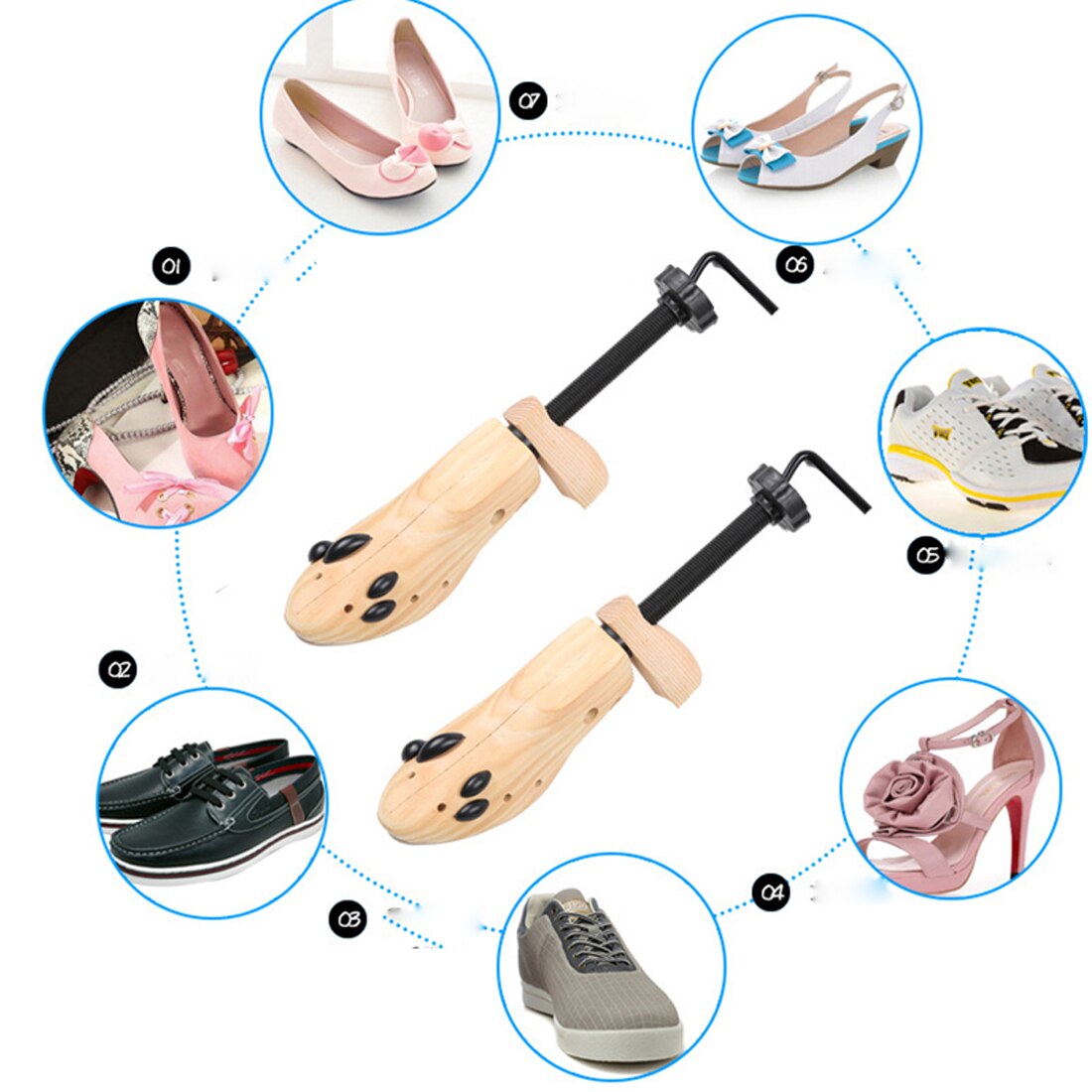 1 Pc Houten Schoenen Ondersteuning Verstelbare Vormige Vaste Schoenen Ondersteuning Zonder Vervorming Hout Schoenen Ondersteuning Expander 2-Way Brancard