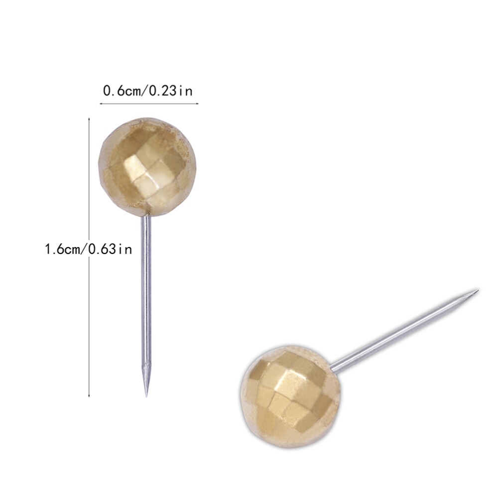 400 Pcs Spelden Ronde Voetbal Lijnen Grond Pins Decoratieve Punaise Supplies Golden Leuke Tekening Pin Gouden