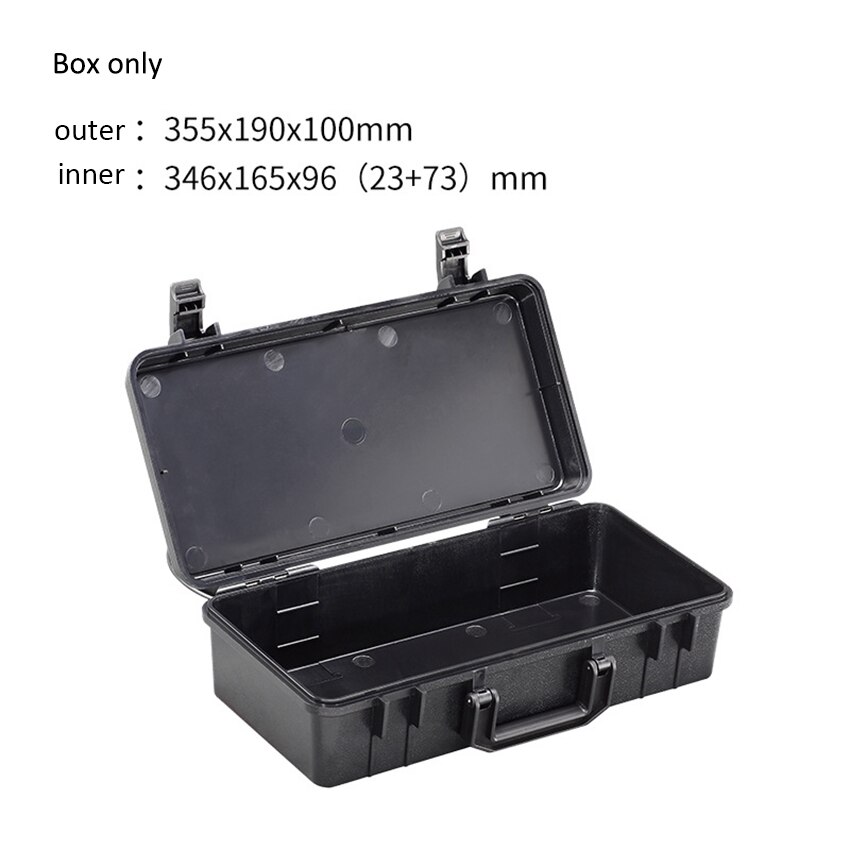 Waterproof Safety Case Abs Plastic Storage Toolbox Outdoor Sealed Safety Tool Box Equipment Instrument Tool Case Shockproof: black box