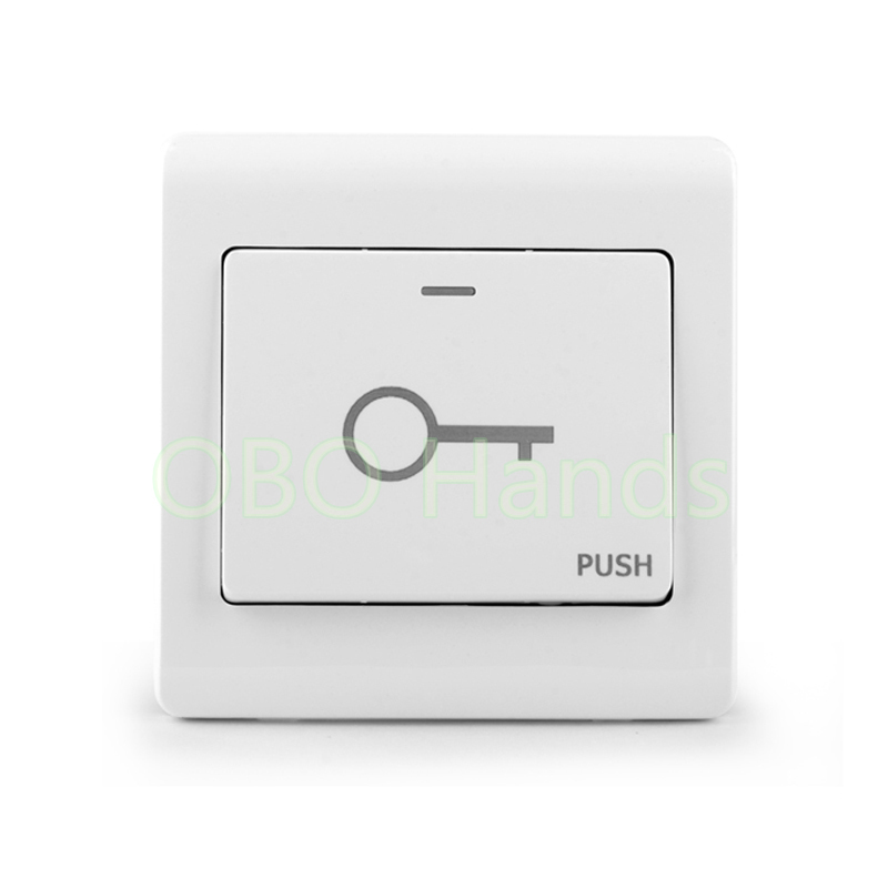 Fireproofing Plastic ABS White Push Door Release Exit Button Switch for Door Lock Access Control system M6 model