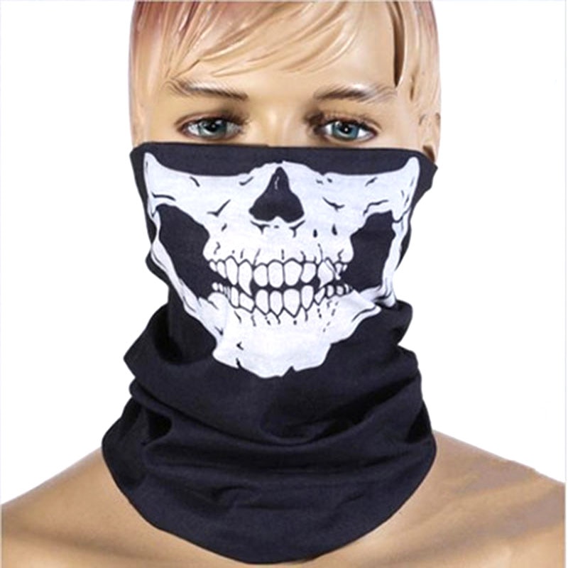 Skelet Skull Bandana Ski Skull Halloween Hals Half Gezichtsmasker Fietsen Ghost Sjaal Nek Bandana Ski Sport Wandelen Sjaals
