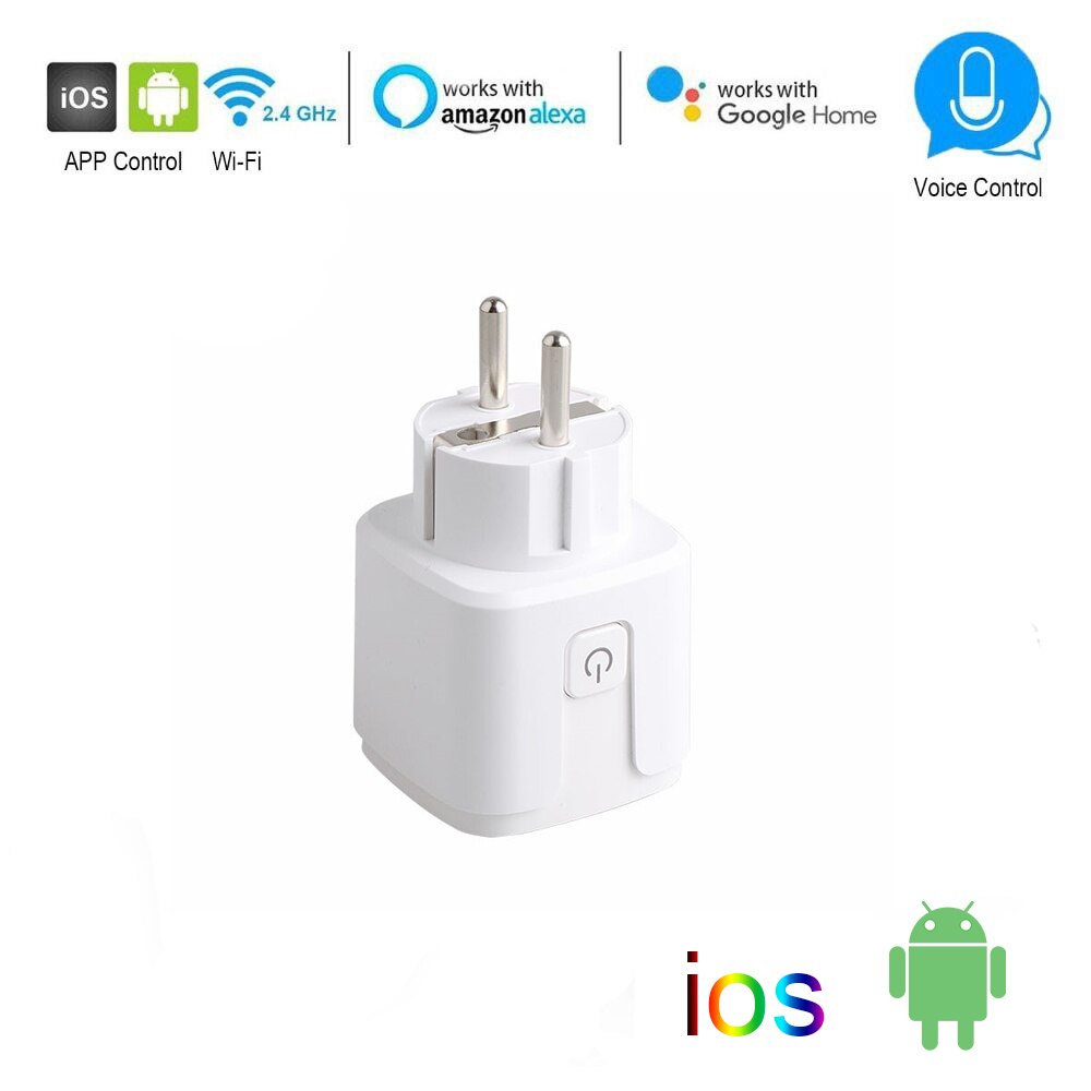 EU Smart Plug 90-250V 10A Wireless Wifi Socket Switch Set Schedule Voice Remote Control Support Siri (No Apple MFI)/Alexa/Google