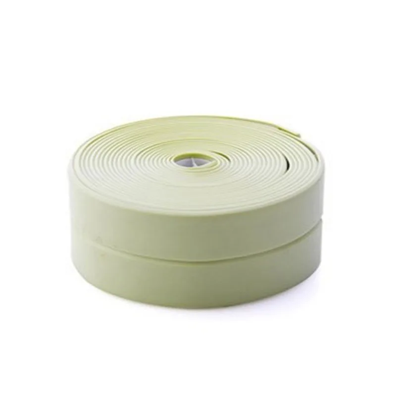 Nastro sigillante autoadesivo in PVC 1PC per cucina bagno doccia vasca da bagno strisce sigillanti per lavello ad angolo nastri adesivi murali impermeabili: verde / 4mm
