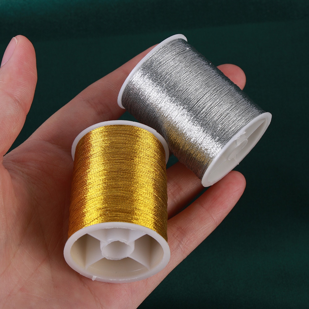 Gold/Silver 100m Durable Sewing Machine Threads Polyester Cross Stitch Strong Threads for Sewing Supplies DIY Sewing Thread