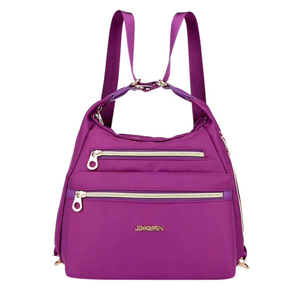 Sac à dos imperméable à l'eau de grande capacité pour femmes pour adolescentes sac d'école en Nylon: Purple