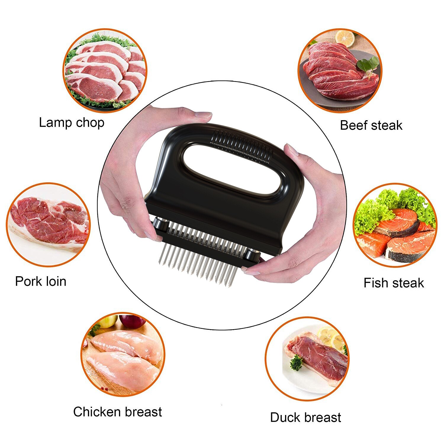 Herramienta de cocina para carne, artefacto para carne, ablandador de carne de acero inoxidable de 48 Pines, ablandador de carne de cocina, ablandador de carne, tenderizador de carne