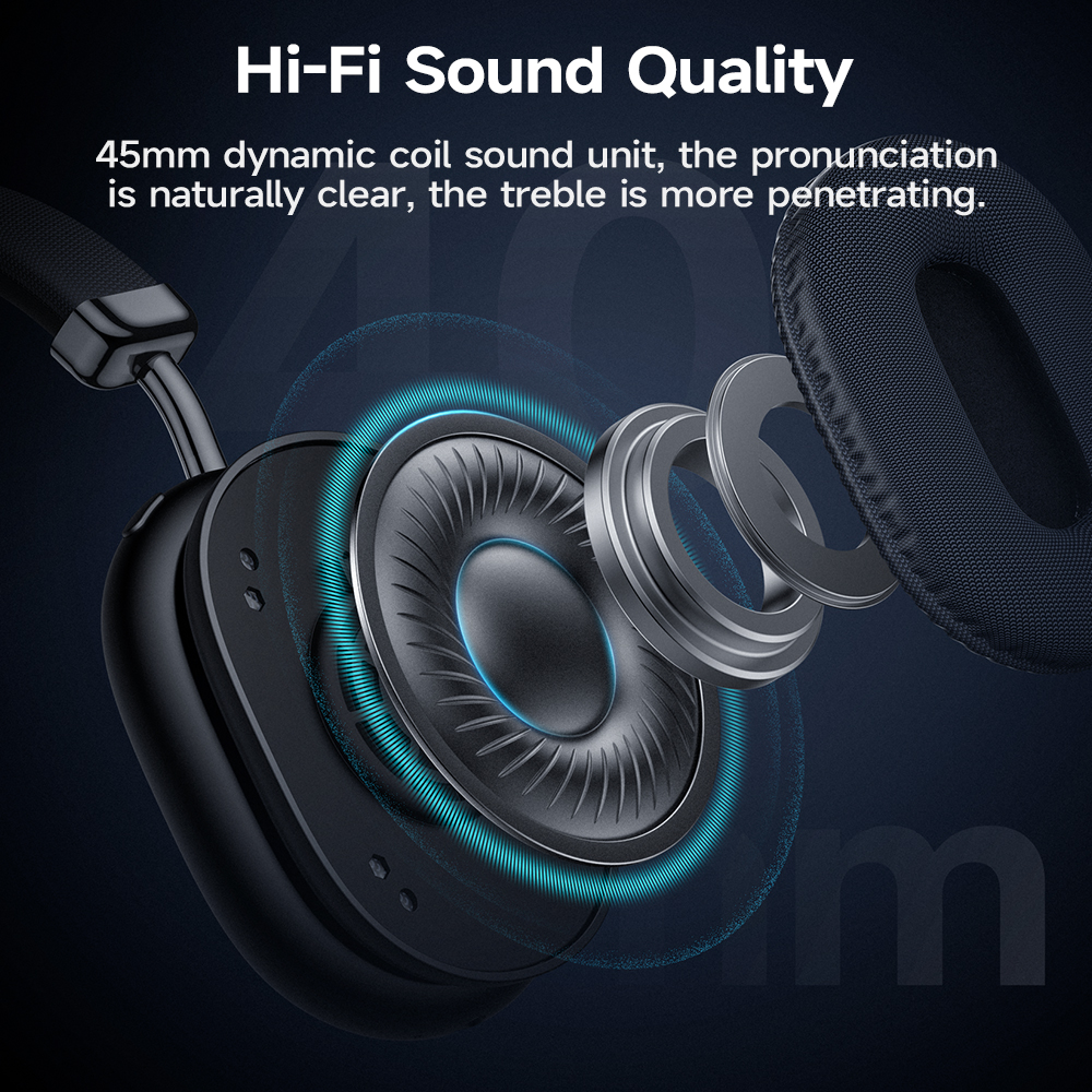 HOCO ulepszony W35 Max Bluetooth 5.3 Bezprzewodowe słuchawki 40 mm Sterownik na ucho Sportowe słuchawki douszne 800 Mah z mikrofonem HiFi Earbuds