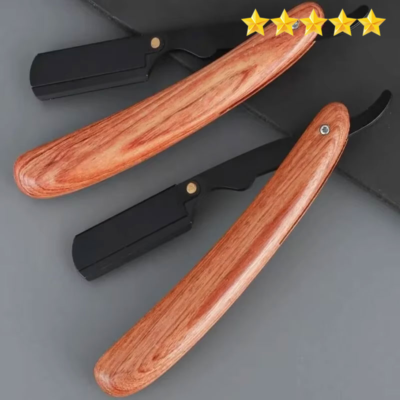 sales】Beard Shaver Rosewood Fold Stainless Steel Beard Shaver Shave The Face Portable Folding Shaver For Men