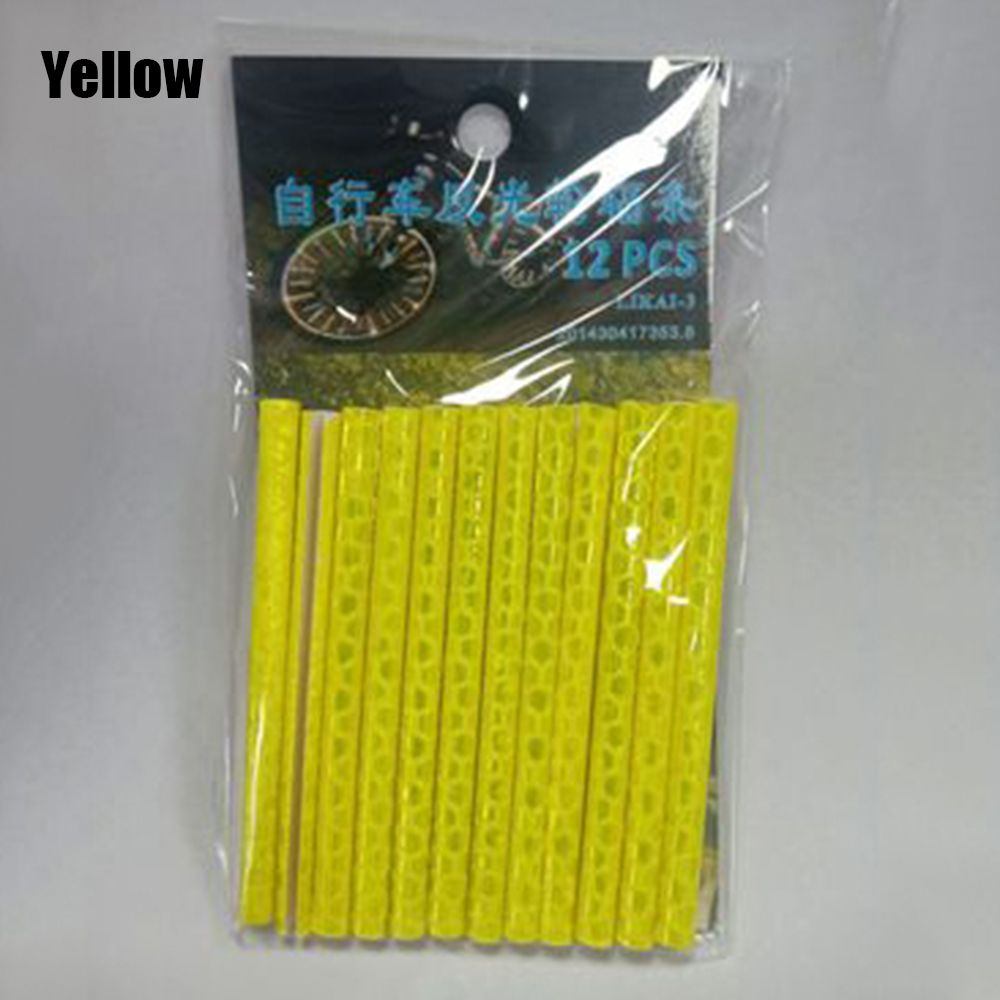 Fiets Accessoires Veiligheid Waarschuwingslampje Clip Buis Reflectoren Fiets Lichten Velg Spoke Reflecterende Buizen Clip Op: yellow