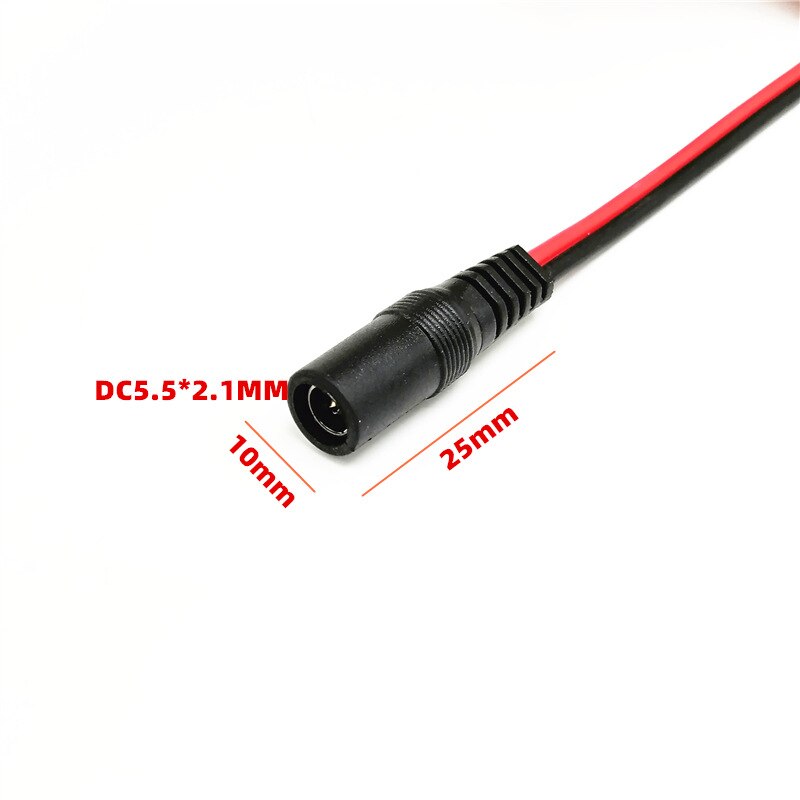 1, 5, 10 piezas DC macho y hembra cable conector de alimentación 5V 12V DC 5.5x2.1mm enchufe adaptador de cable de alambre para cámara de TV tira de luces LED