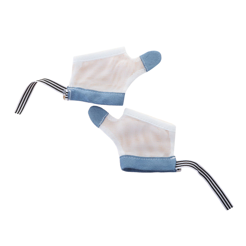 1 par de niños infantil Anti-mordedura comer protección para manos guantes de bebé evitar morder los dedos las uñas guante para Toddle los niños inofensivo conjunto: blue for thumb L