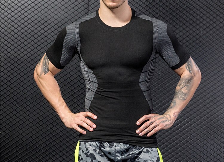 Men Compression Body Shaper Undershirts Short Sleeves Tank Tops Breathable Warm Thermal O Neck Elastic Underwear