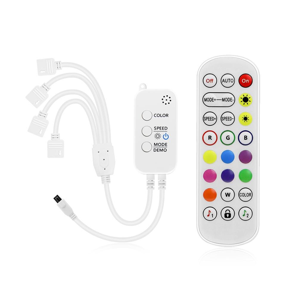 Smart home bluetooth kontrol 30m ir fjernbetjening musik blinkende smart house belysning led strip lys dæmper tilbehør: 1 split 4