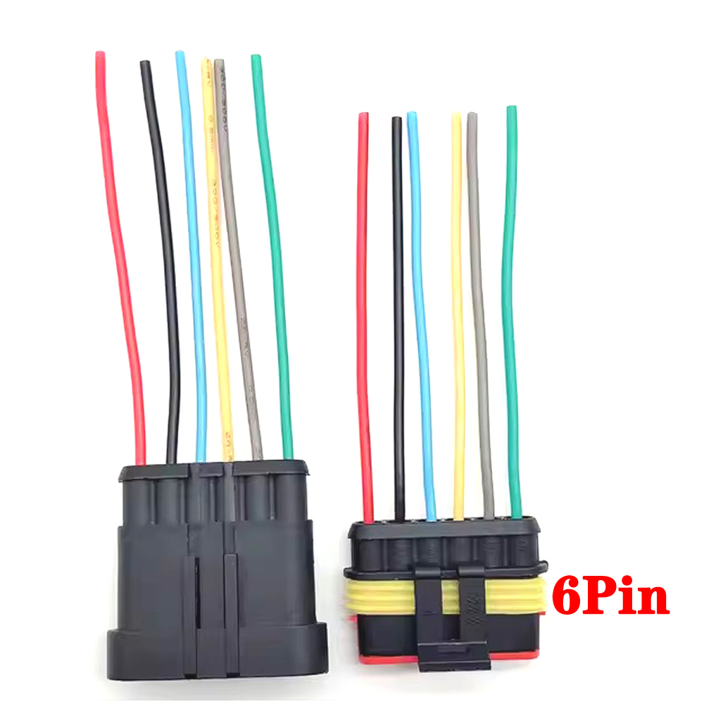 1 Satz 1-polig 2-polig 3-polig 4p 5p 6-poliger Autos tarter Stecker Buchse Docking versiegelter Stecker Kfz-Motor- Kabelbaum stecker Stecker: Silber