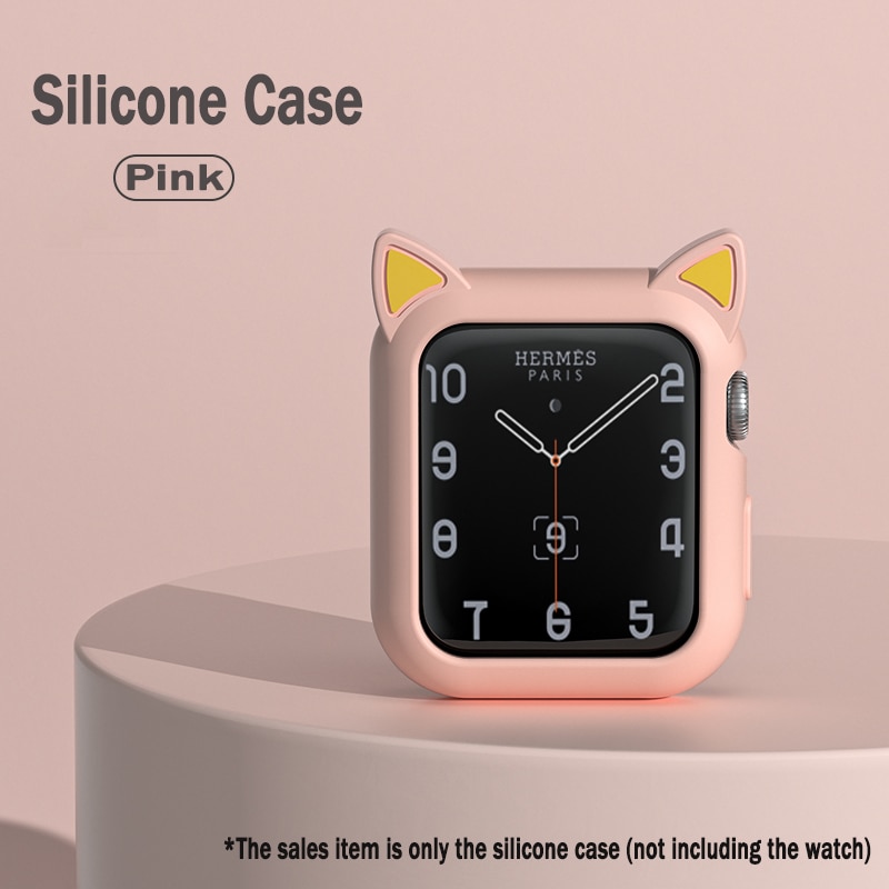 Horloge Case Voor Apple Watch 6 Se 5 4 40Mm 44Mm Protector Cover Siliconen Cartoon Kat Oren Case Voor Iwatch serie 3 2 42Mm 38Mm