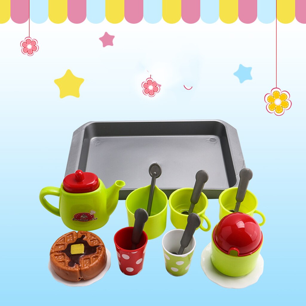 freundlicher vorgeben Spielen Spielzeug Bausatz, 18 Stück Teekanne Spielset Küche Spielzeug Für freundlicher Kleinkinder FrüHenne Entwicklungs Spielzeug