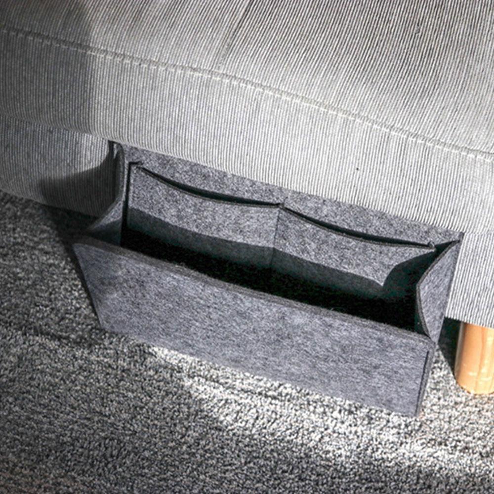 Dropshipping boże narodzenie szare łóżko torby robić przechowywania filcowy stolik nocny wieszak Organizer na wiszące torby z 1 wewnętrznymi kieszeniami na blać stołu sofa