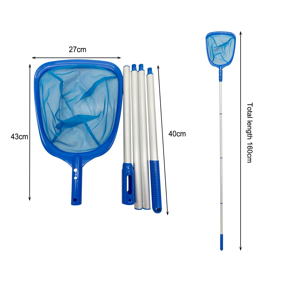 Telescopic Pond Bathtub Pool Cleaning Nets Swimming Pool Cleaning Net 6.35ft Retractable Pole Fine Mesh Skimmer Accessories