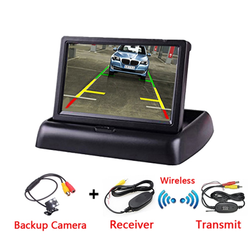 4.3 Inch TFT LCD Auto Monitor Opvouwbare Monitor Reverse Camera Parking System voor Auto Achteruitkijkspiegel Monitoren NTSC PAL