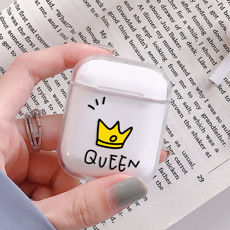 Hard PC Transparent Earphone Cases For Apple AirPods 1 2 Charging Box Cute Cartoon Cactus Crystal Cover Bag For Airpods Cases: A301