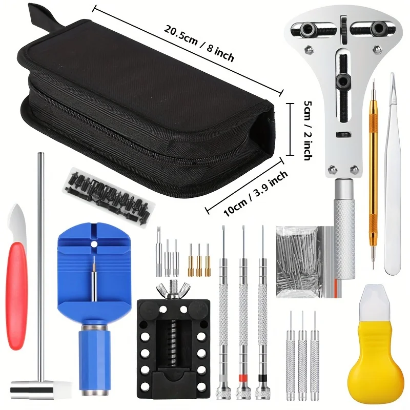 147 Stuks Horlogemaker Horloge Reparatie Reparatie Gereedschap Set Case Removeropener Bar Set Horloge Veer Pin Bars En Achterkant Case Opener Schroef