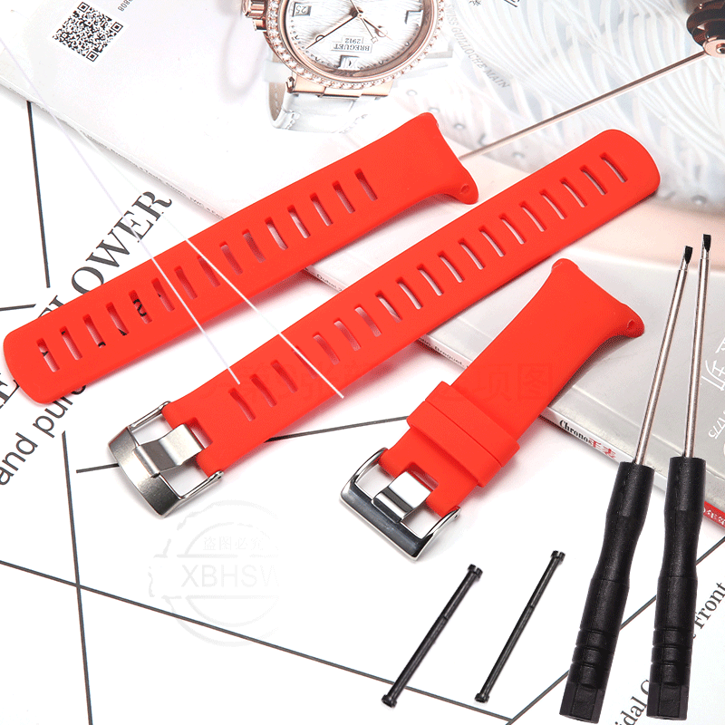 Correa de reloj de repuesto de silicona D4 para Suunto D4 D4i Novo, correa de buceo para hombres y mujeres, pulsera deportiva resistente al agua con hebilla: RED