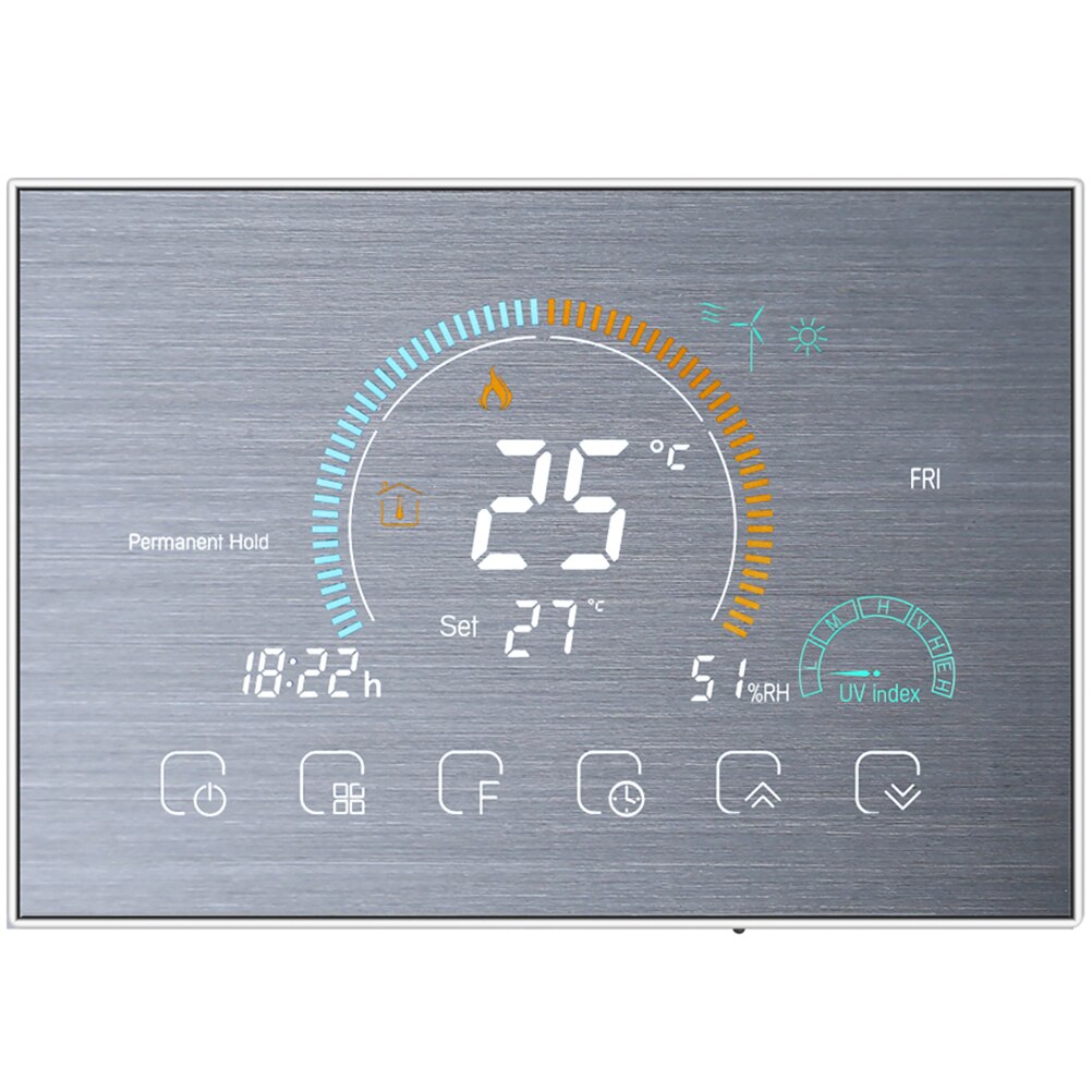 1 set Smart Thermostat Home Wireless Intelligent Temperature Controller: Sliver