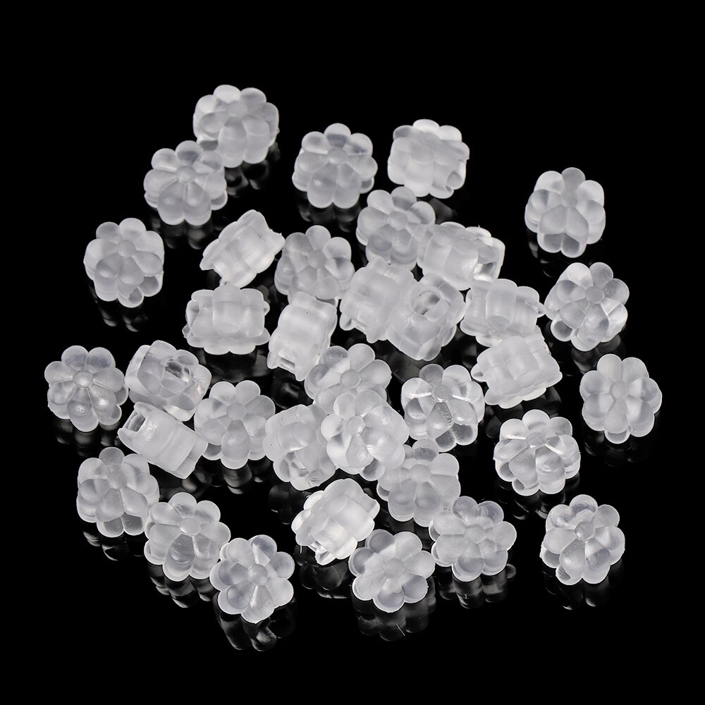 50 Stuks Plastic Platte Bloem Gesp Verstelbare Kralen Anti-Slip Masker Gesp Elastische Band Cap Masker Stopper Ear Cord trekkoord Knop