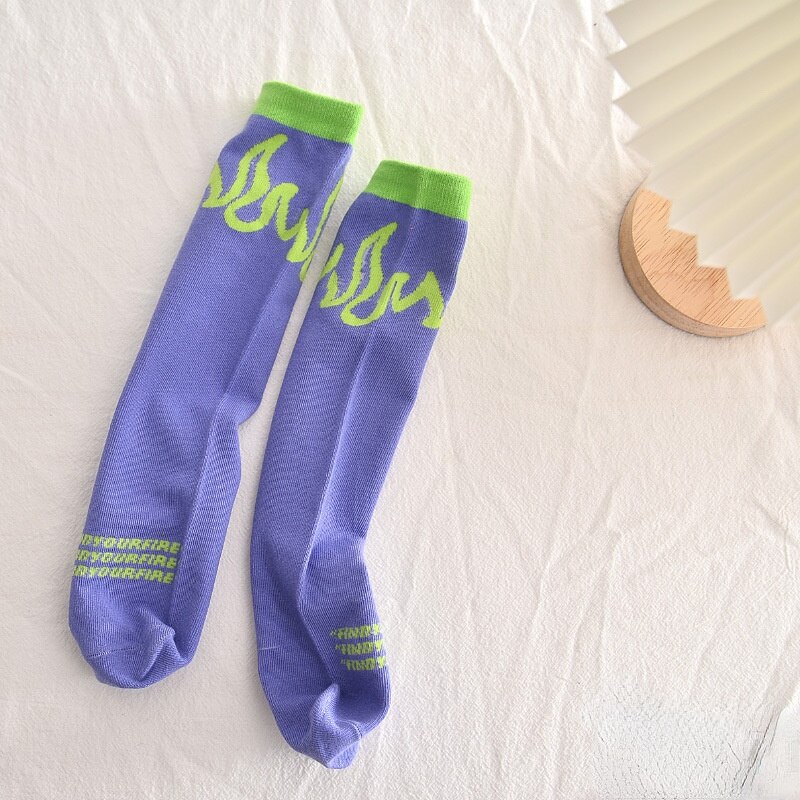 Calcetines de dibujos animados para niños y niñas, medias de con letras, accesorios para infantes de 1 a 8 años, para Festival de Primavera: D