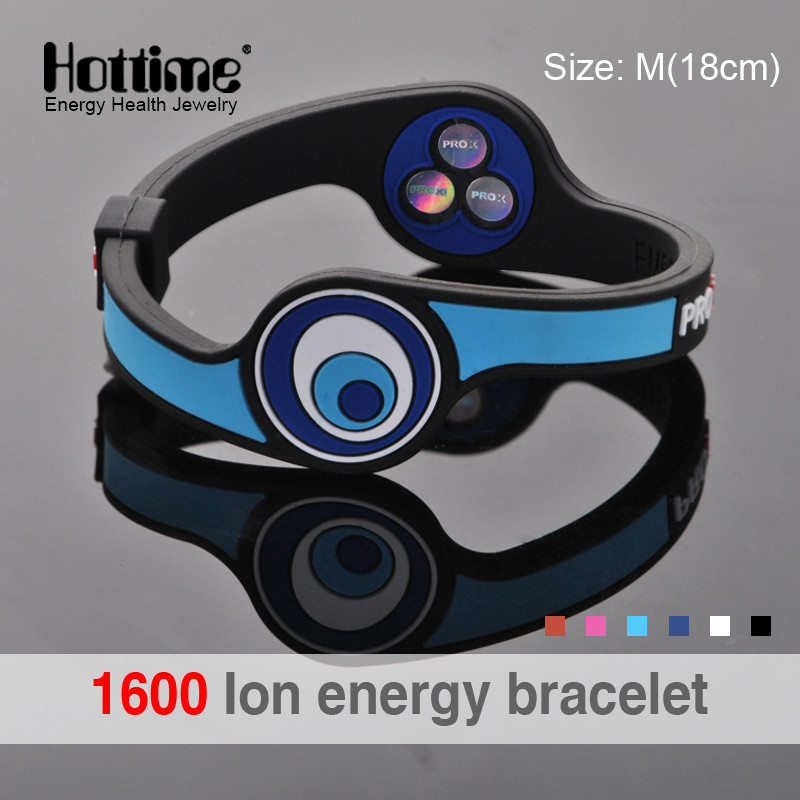 Hottime Eco Power Energy Hologram Bracelets Wristbands Keep Balance Ion Magnetic Therapy Silicone Bands: PROX 3 Sky Blue