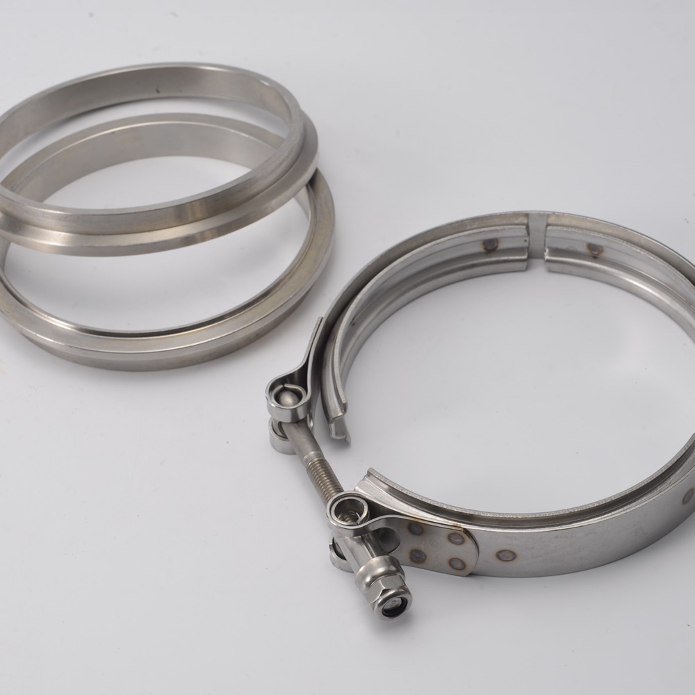 4.5" Inch V-Band /V Band Clamp Flange Kit For Turbo Exhaust Wastegate Fabrication Car Sport HU-VKG45