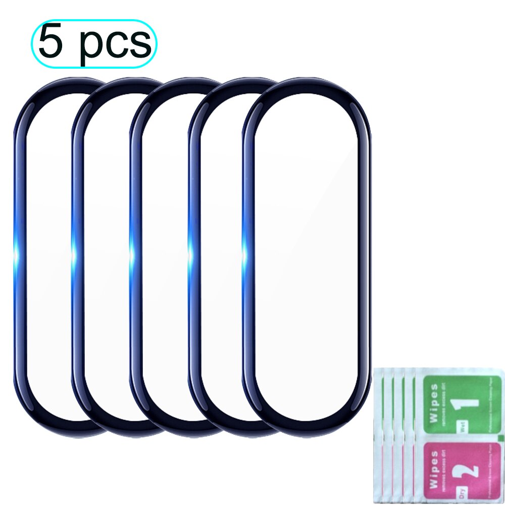 High Definition Gebogen Film Voor Xiaomi Band 4 3D Screen Protector Volledige Zachte Beschermende Glas Anti-Kras Onzichtbare: 5PCS