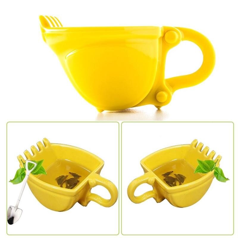 Coffee Cup Digger Excavator Bucket Model Mugs Milk Coffee Tea Cup Mug Coffee Water Mugs Cup with Spoon