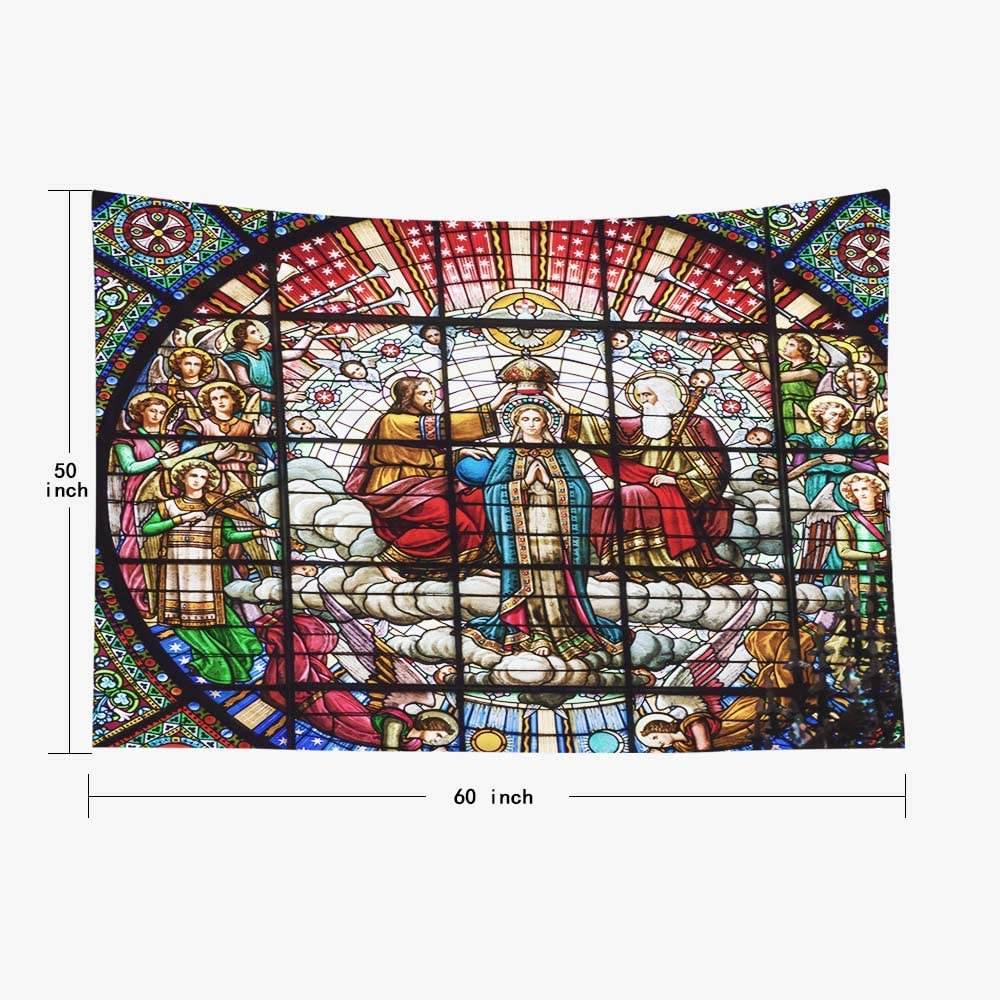 Jesus gobelin væg gobelin til jul farvet glas jesus far rose vindue spanien oktober
