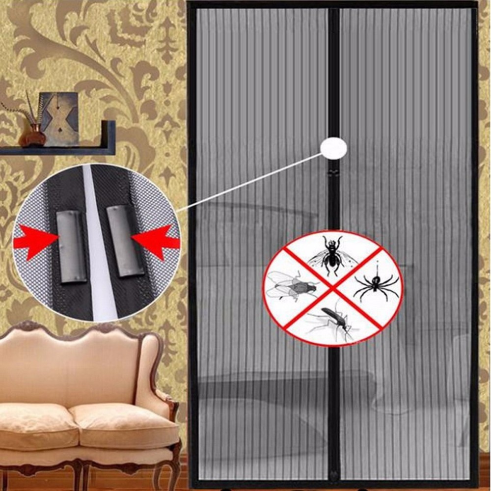 Verano de de Anti Mosquito insecto mosca cortinas para bichos magnético de red de malla cierre automático de la puerta de la pantalla cortinas de cocina negro