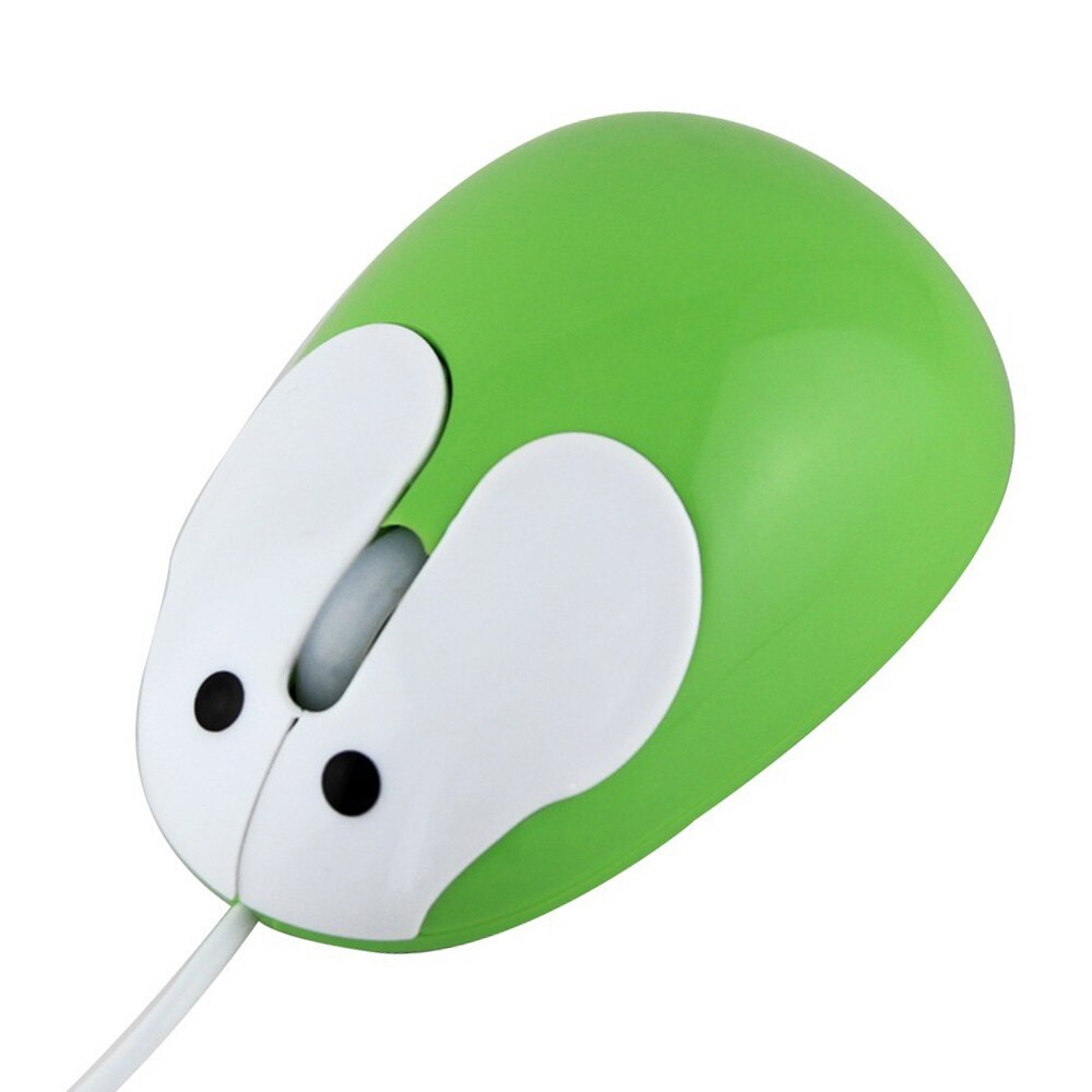 Mouse di coniglio cablato simpatico cartone animato USB per PC Computer Gamer Laptop divertente coniglio 3D Mouse regali di natale per bambini: green