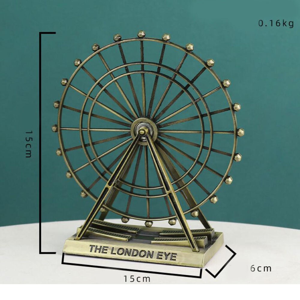 Metal crafts wrought iron ferris wheel decoration home living room desk decorations: Bronze