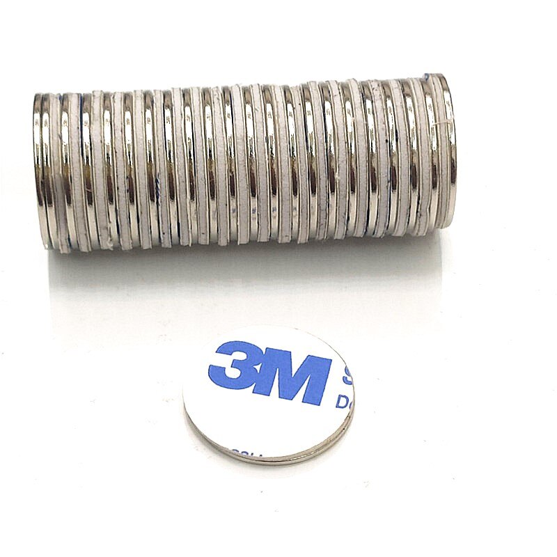 10 stk / part skive magnet 20 x 1 20 x 1.5 bælte med 3m selvklæbende  n52 ndfeb magnet 20 x 1 dia 20 x 2 magnetisk standard