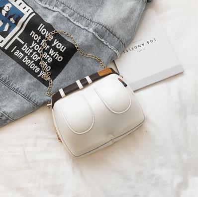 Oogverblindende en leuke jeans dames leren portemonnees en handtassen crossbody tas dames schoudertas clutch tas kettingtas: Wit