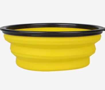 A43 2.5l siliconen voerbak voor huisdieren, opvouwbare voerbak, waterbak, draagbare supergrote voerbak, reiskommen voor grote honden: Geel