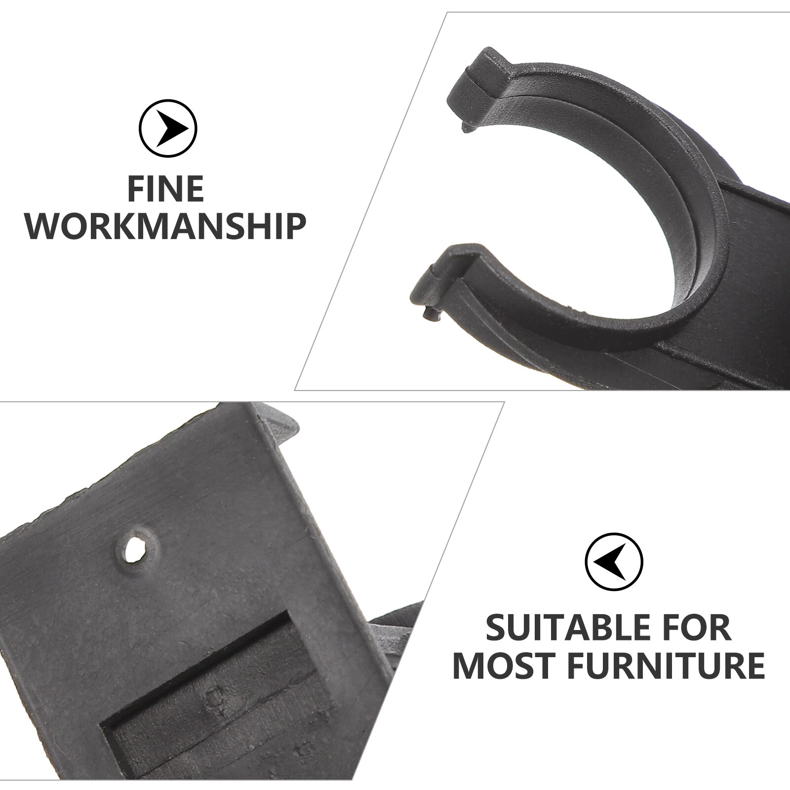 10 Sets Plastic Kitchen Leg Plinth Clips Kick Skirting Board Trims with Screws