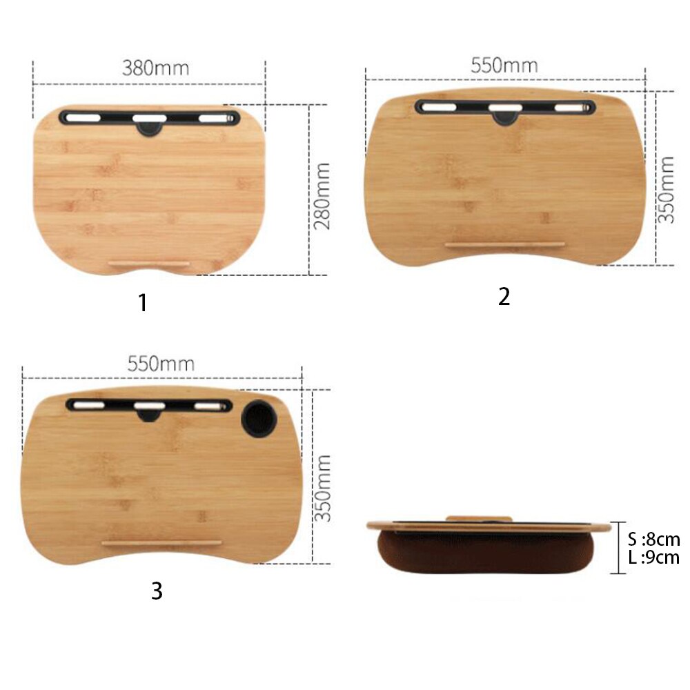 Bamboo Multifunctional Laptop Desk Notebook Desk with Pillow Laptop Table for Bed Sofa Tray Table Dormitory Studying Table