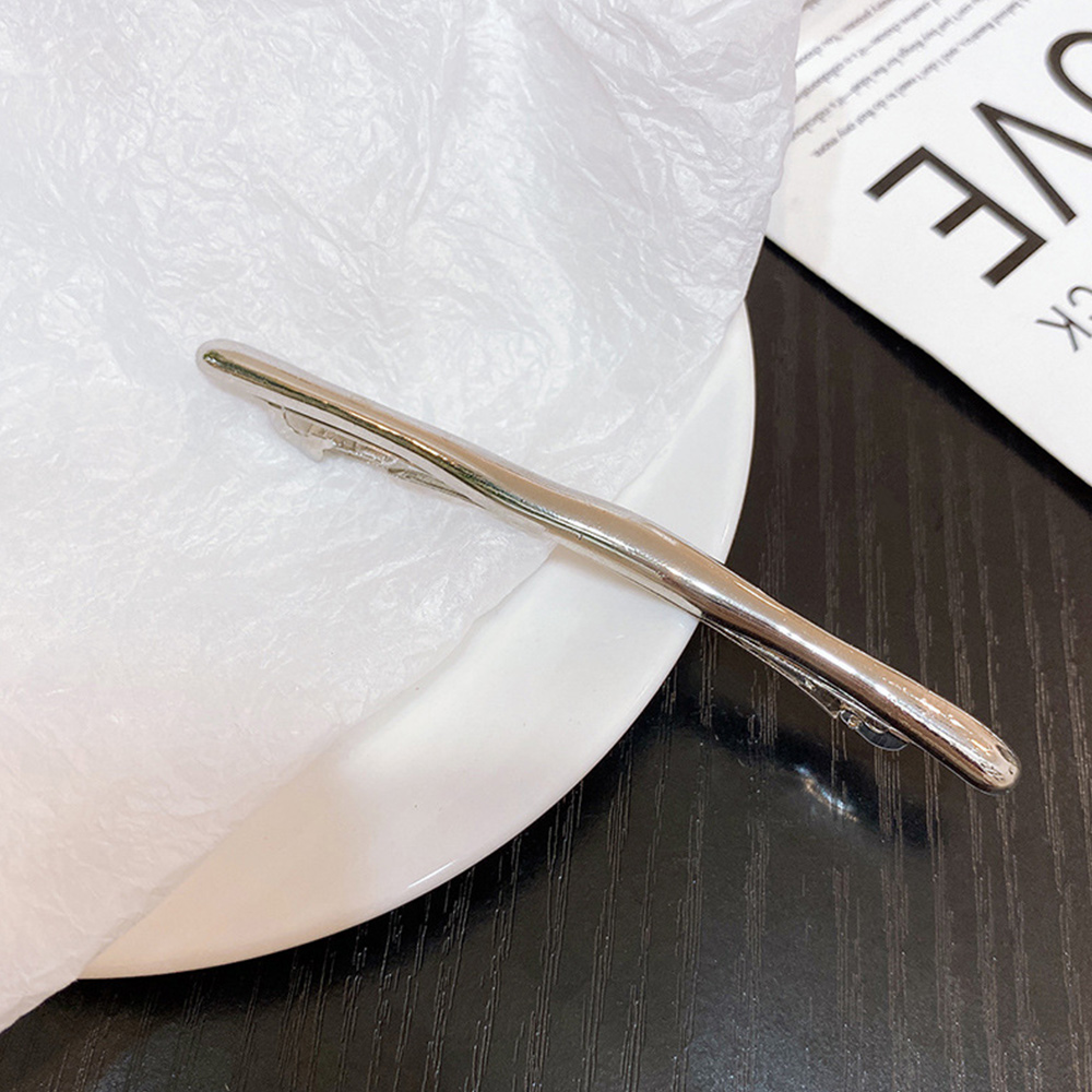 11cm einfache Metall Haars pangen Haars pangen für Frauen Gold/Silber Farbe lange Streifen Haarnadeln glatte große Haars pange Vintage Kopf bedeckung: Silber