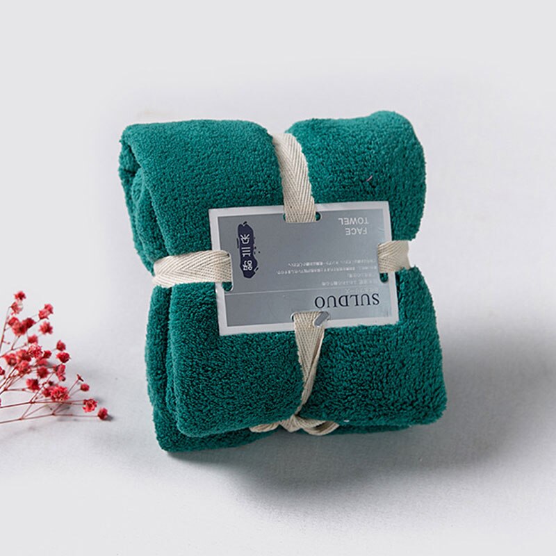 Serviette de bain de luxe en éponge velours pour adultes, 36x80cm, grande serviette douce et absorbante, couleur unie, pour salle de bain: blackish green