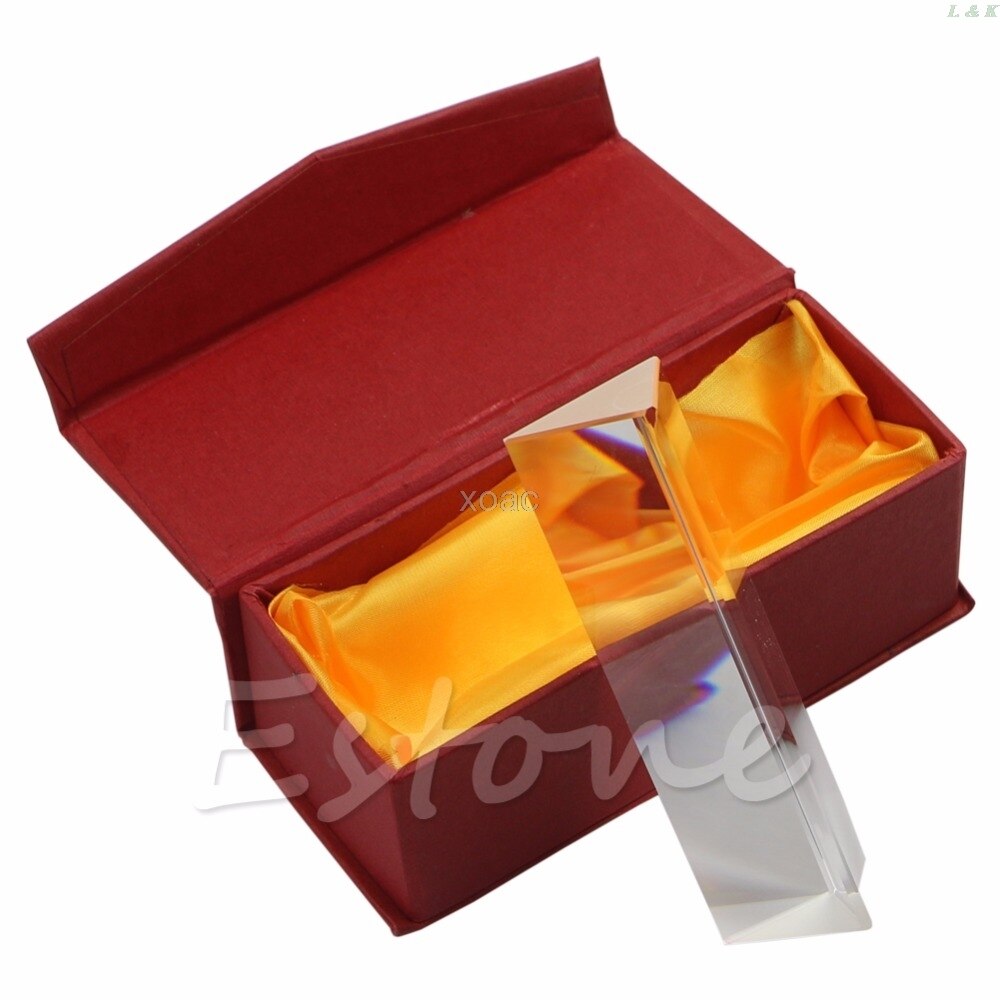 Triple Triangular Prism Optical Glass Physics Teaching Light Spectrum 10cm 4" M10