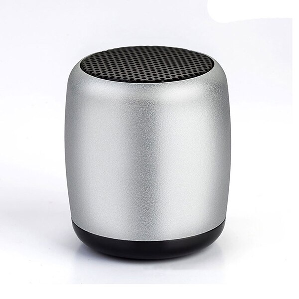 Mini metalen draadloze bluetooth speaker draagbaar klein zakformaat met selfie afstandsbediening subwoofer linttweeter: Grijs