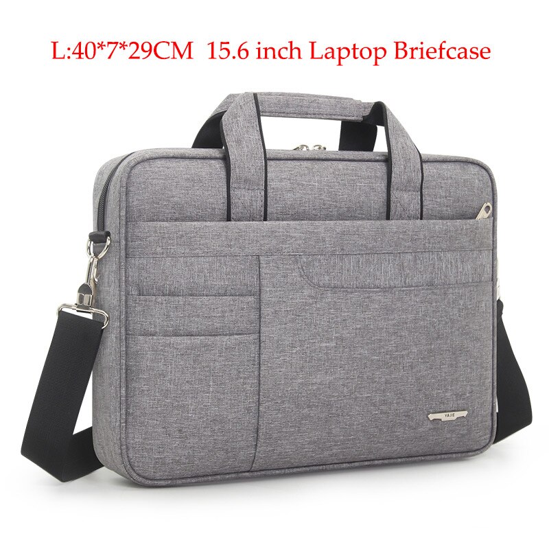étanche hommes femmes 14 15.6 pouces sacoche pour ordinateur portable sac à main d'affaires pour hommes grande capacité sac à bandoulière messager: gray-L