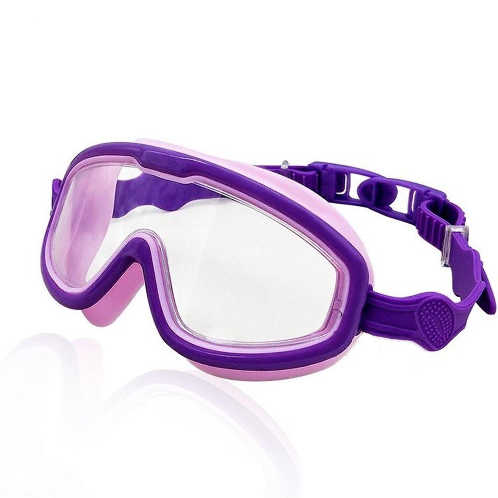 Kids Kleurrijke Zwembril Siliconen Anti Fog Uv Shield Zwemmen Bril Wide View Zwemmen Gear Voor Jongens Meisjes: Purple