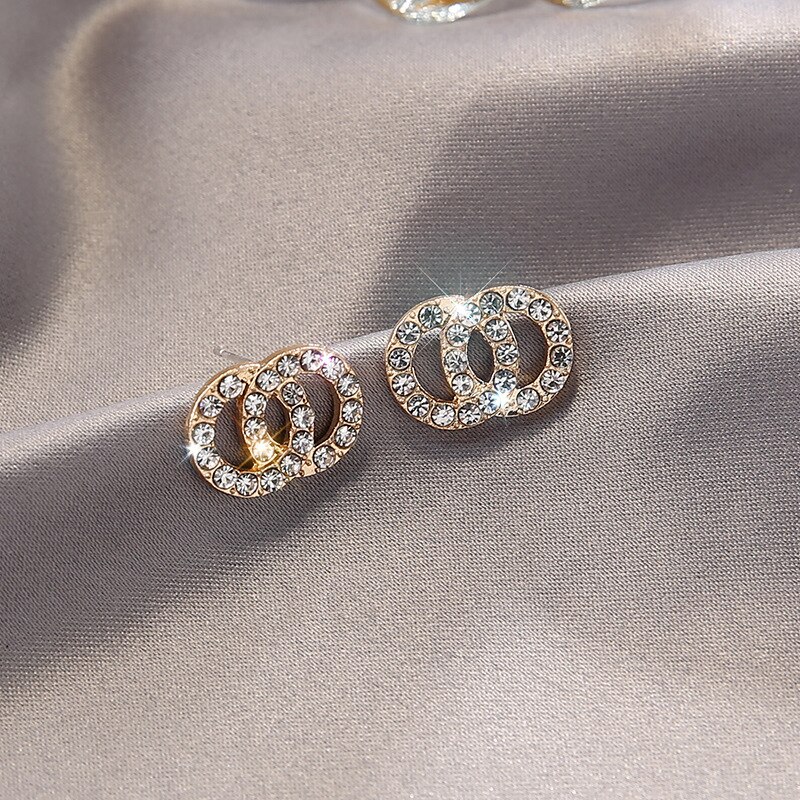Rhinestone Geometrische Stud Oorbellen Voor Vrouwen Meisjes Bijoux Cirkel Earring Partij Sieraden Gold Trendy Oorbellen: 66129